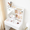 Pikkukuva 4 / 6: Rootz White Chipboard -pukupöytä - Meikkipöytä - Meikkipöytä - 70 x 40 x 136 cm - Kaatumisenestolaite - Helppo koota - Säilytystila