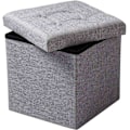 Miniatyrbillede 3 af 8: Rootz foldeopbevaringsskammel - Osmannisk bænk - Pladsbesparende sæde - MDF (E1) - 37,5 cm x 38 cm x 37,5 cm - Åndbart linnedbetræk