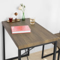 Miniatyrbillede 5 af 7: Rootz 3-delt spisestuesæt - Kompakt køkkenbord med 2 taburetter - Pladsbesparende design - Ridsefaste gulvbeskyttere - MDF finerplade - Metalstel - Bo