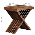 Miniatyrbillede 7 af 7: Rootz bord Massivt træ sheesham design foldebord serveringsbakke og bordramme sammenfoldelig landlig stil