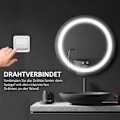 Miniatyrbillede 8 af 10: Rootz LED badeværelsesspejl - Vægmonteret makeupspejl - Rundt makeupspejl - Justerbar lysstyrke - Anti-dug - 50 cm x 4,6 cm