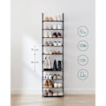 Miniatyrbillede 7 af 7: Rootz 10-tiers skostativ - Skoopbevaring - Skoopbevaring - Metalrør - Ikke-vævede stofhylder - Pladsbesparende - Nem montering - Alsidig - 45 cm x 28