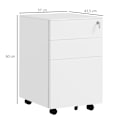 Miniatyrbild 3 av 5: Rootz Rolling Container - Arkivskåp - 3 lådor - Låsbar - Rullbar - Förmonterad stomme - Vit - 37 cm x 43,5 cm x 60 cm