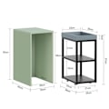 Miniatyrbillede 4 af 7: Rootz 2 -i -1 sidebord og serveringsvogn - Slutbord - Mobilbakke - MDF & metal af høj kvalitet - 25x38x58 cm & 30x60x40cm