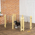 Miniatyrbild 4 av 7: Rootz Pet lekhage - Djur lekhage - Valp lekhage - Storlek Justerbar - Trä-plast komposit/rostfritt stål - Naturligt trä - 67,5-131,5L x 43,5-75,5W x 6