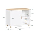 Pikkukuva 4 / 8: Rootz Office Storage -kaappi - arkistokaappi - puinen järjestäjä - valkoinen ja ruskea ulkonäkö - 90x75x45cm - MDF & kumipuu