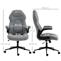 Miniatyrbillede 3 af 10: Rootz Vinsetto Kontorstol - Ergonomisk Skrivebordsstol - Justerbar Højde Stol - Vippefunktion - Sammenfoldelige armlæn - 65,5 cm x 69,5 cm x 112-122 c