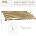Miniatyrbild 6 av 10: Rootz Markissolskydd - Solskydd - Utomhusskydd - Slitstark polyester - Enkel användning - Väderbeständig - 3,5 m x 2,5 m - Gul + Grå