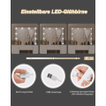 Miniatyrbillede 6 af 9: Rootz White Toiletbord - Vanity Desk - Makeup Bord - Justerbar LED-belysning - Rigelig opbevaring - Holdbart design - 110 cm x 140,5 cm x 39,5 cm