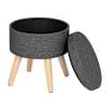 Pikkukuva 1 / 10: Rootz Sitzhocker - Rahi - Ottomaanit - Säilytysistuin - Pouf - Jalkatuki - Jakkara - Tummanharmaa - Φ 32 x 36 cm