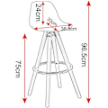 Miniatyrbild 3 av 10: Rootz Designer Bar Chair - Modern barstol - Snygg diskstol - Bekväm, hållbar, lätt att underhålla - Trä, konstläder, metall - 96,5 cm x 38,5 cm x 33 c