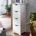 Miniatyrbillede 1 af 7: Rootz Design badeværelsesskab i landlig stil MDF træ 30 x 83 x 30 cm hvid - Badeværelsesskab lille 4 skuffer - Sideskab Multifunktionsskab