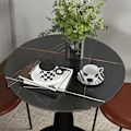 Miniatyrbild 6 av 8: Rootz Matsalsbord - Köksbord - Matbord - Elegant stil - Ø70cm x 74cm - Melaminbelagd MDF - Pulverlackerad stålstomme