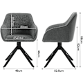 Miniatyrbillede 3 af 9: Rootz drejelig spisestuestol - Moderne stol - Komfortabel lænestol - Boucle stof - 58cm x 82cm x 53,5cm