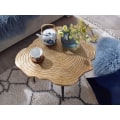 Pikkukuva 3 / 7: Rootz sohvapöytä alumiini puulevy 64x64x37 cm sohvapöytä metalli kulta - Design olohuoneen pöytä pyöreä - Pieni sohvapöytä Moderni - Sivupöytä sivupöy