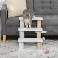 Miniatyrbild 2 av 7: Rootz Pet Trappor - Skrapstolpe - Trappa - Katttrappa - Hundtrappa - Djurtrappa - Spånskiva/Jute/Plysch - Vit - 45 x 40 x 48 cm