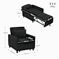 Miniatyrbillede 3 af 11: Rootz Justerbar sovende stol - Konvertibel loungestol - Rentliner seng - Komfort 3 position - 74W x 84d x 81H cm - Sort - 120 kg kapacitet
