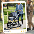 Miniatyrbild 3 av 10: Rootz 3 i 1 Dog Buggy - Pet Car Seat - Foldbar Carrier - Lätt design - 83 cm x 61 cm x 103 cm, blått, silver