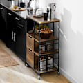 Miniatyrbillede 4 af 7: Rootz Køkkenvogn - Serveringsvogn - Multifunktionsskab - 3 hylder, 3 store skuffer, Mobil med bremser - 53cm x 89cm x 37cm