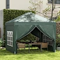 Miniatyrbillede 2 af 11: Rootz Camping Gazebo - Bryllupsfest - Baldakintelttelt - Pop Up Gazebo - Bæretaske - Vinduer - Stålramme - Grøn - 2,95 x 2,95 m x 2,58 m
