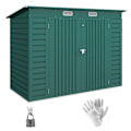 Miniatyrbillede 10 af 10: Rootz Steel Garden Tool Shed - Opbevaringsskur - Udstyrshus - Sikker opbevaring - 249b x 121t x 166/183h cm