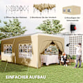Miniatyrbillede 4 af 11: ROOTZ 3 X 6M Pop -Up Gazebo - Havetelt - Udendørs baldakin - UPF50+ UV -beskyttelse - 597 cm x 300 cm x 270 cm