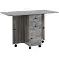 Miniatyrbild 1 av 7: ROTZ Folding Kitchen Table - Compapible Dining Table - Space -Bavare Table - 2 fällbara toppar, 2 lådor, skåp - 120x60x76,5 cm - Grå