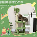 Miniatyrbillede 5 af 10: Rootz PawHut Kattetræ - Kaktusdesign - Kattekradsestolpe - Katteaktivitetscenter - Holdbar spånplade - Blødt stofbetræk - 2 legebolde - 49 cm Base x 1