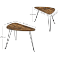 Miniatyrbillede 4 af 7: Rootz Sideborde Sæt med 2 - Sofabord Træ - Industrielt Sofabord - Brun/Sort - 60 x 38 x 47,5 cm (LxBxH)