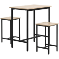 Miniatyrbillede 1 af 7: Rootz 3-delt siddegruppe - Industrielt design - 1 bord 2 skamler - Sort + Natur - 80L x 50W x 85H cm
