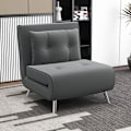Miniatyrbild 9 av 10: Rootz Convertible Recliner Bed - Lounge Chair - Enkelsäng - Andas sammetsöverdrag - Justerbart ryggstöd - Mörkgrå - 77L x 88W x 83H cm