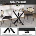 Miniatyrbillede 5 af 10: Rootz Modern Glass -Egg Table - Spisebord - Køkkenbord - Skrab -resistent - 70 cm diameter x 75 cm højde