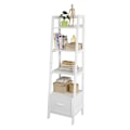 Miniatyrbillede 1 af 9: Rootz Hvid Opbevaring Display Reol Stige Hylde Bogreol med skuffe og 4 hylder