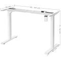 Miniatyrbillede 4 af 8: Rootz Bordstativ - Med Motor - Højdejusterbar - Ingen bordplade - Stel - Længdejusterbar - Stål - Hvid - (115-147) x 60 x (71-112) cm