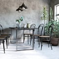 Miniatyrbillede 2 af 5: Rootz bordbensæt - 2 stålben - Forborede huller - Industrielt design - Stål - Sort - 60L x 8W x 72H cm
