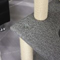 Miniatyrbillede 5 af 8: Rootz Scratching Cat Tree Climbing - Grå, Hvid - Spånplade, Sisal, Plys - 23,22 cm x 148,89 cm x 61,02 cm