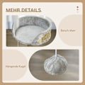 Miniatyrbild 6 av 10: Rootz Scratching Tree Cat Bed - Cat Basket - Play Ball - Mjuk plyschkomfort - 40 cm x 40 cm x 49 cm - Grå, brun