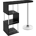 Miniatyrbillede 1 af 8: Rootz Modern S-formet barbord - Opbevaringsbarbord - Vinstativbord - Pladsbesparende - Holdbar - Nem vedligeholdelse - 113cm x 105cm x 40cm