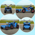 Miniatyrbild 4 av 6: Rootz Children's Quad - Laddningsbar - Elfordon - 2,5 Km/h - Trailer - 50 Min. Restid – Barn 1,5 till 3 år – Plast – Blå – 106L x 41,5W x 48,5H cm