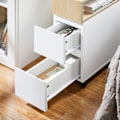 Miniatyrbillede 8 af 9: Rootz Bedside Bord med hjul - natbord - sidebord - kompakt design - 2 skuffer - 20 cm x 61 cm x 50 cm