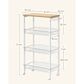 Miniatyrbillede 6 af 6: Rootz Eg Hvid spånplade stålvogn - Rullevogn - Opbevaringsorganer - Letvægts - Kompakt design - Nem montering - 22cm x 45,5cm x 77cm