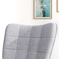 Miniatyrbillede 4 af 6: Rootz gyngestol med osmannisk - Scandi Design - Bøgetræ - Komfortabel polstring - Stilfuld - Holdbar - 64 cm x 89 cm x 90 cm - Grå