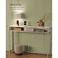 Miniatyrbillede 4 af 8: Rootz Snehvide spånpladestålsidebord - Endebord - Natbord - Power Strip - Letvægts - Robust - Nem montering - 25 cm x 120 cm x 81,1 cm