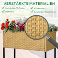 Pikkukuva 4 / 10: Rootz Korotettu istutuskone Puutarhasänky - Korotettu istutuskone - Ulkoistutuskone - Kestävä PE-rottinki - Ergonominen muotoilu - Monipuoliset istutu