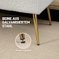 Miniatyrbillede 5 af 10: Rootz sengebænk med imiteret lammeuldsbetræk - Polstret bænk - Soveværelsesbænk - Tyk polstring - Stålben - Cremefarvet - 112 cm x 41 cm x 46 cm