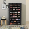 Miniatyrbillede 2 af 6: Rootz Skostativ - Skoskab - 10 niveauer - Stof - 40 par sko - Sort - 88 x 28 x 160 cm