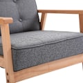 Miniatyrbillede 5 af 9: Rootz Armchair - Accent Chair - Single Sofa -lounge Chair - Upholstered Chair - With Armrests - Wooden Frame - Dark Gray - 64.5 x 70 x 74 cm