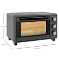 Miniatyrbillede 3 af 11: Rootz Mini Ovn Brødrister - Kompakt ovn - Bordplade Ovn - 21L Kapacitet - Alsidig madlavning - Rustfrit stål - 46,4 cm x 38 cm x 28,5 cm