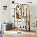 Miniatyrbillede 2 af 7: Rootz Grey Tøjstativ - Tøjstativ - Garderobeholder - Metalrør - Ikke-vævet stof - Plastforbindelser - 114 cm x 45 cm x 171 cm - 3 kg - 15 kg pr. hylde