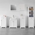 Miniatyrbillede 7 af 7: Rootz White Vægmonteret - Enkeltdørs badeværelsesskab - B40 x D23 x H52cm